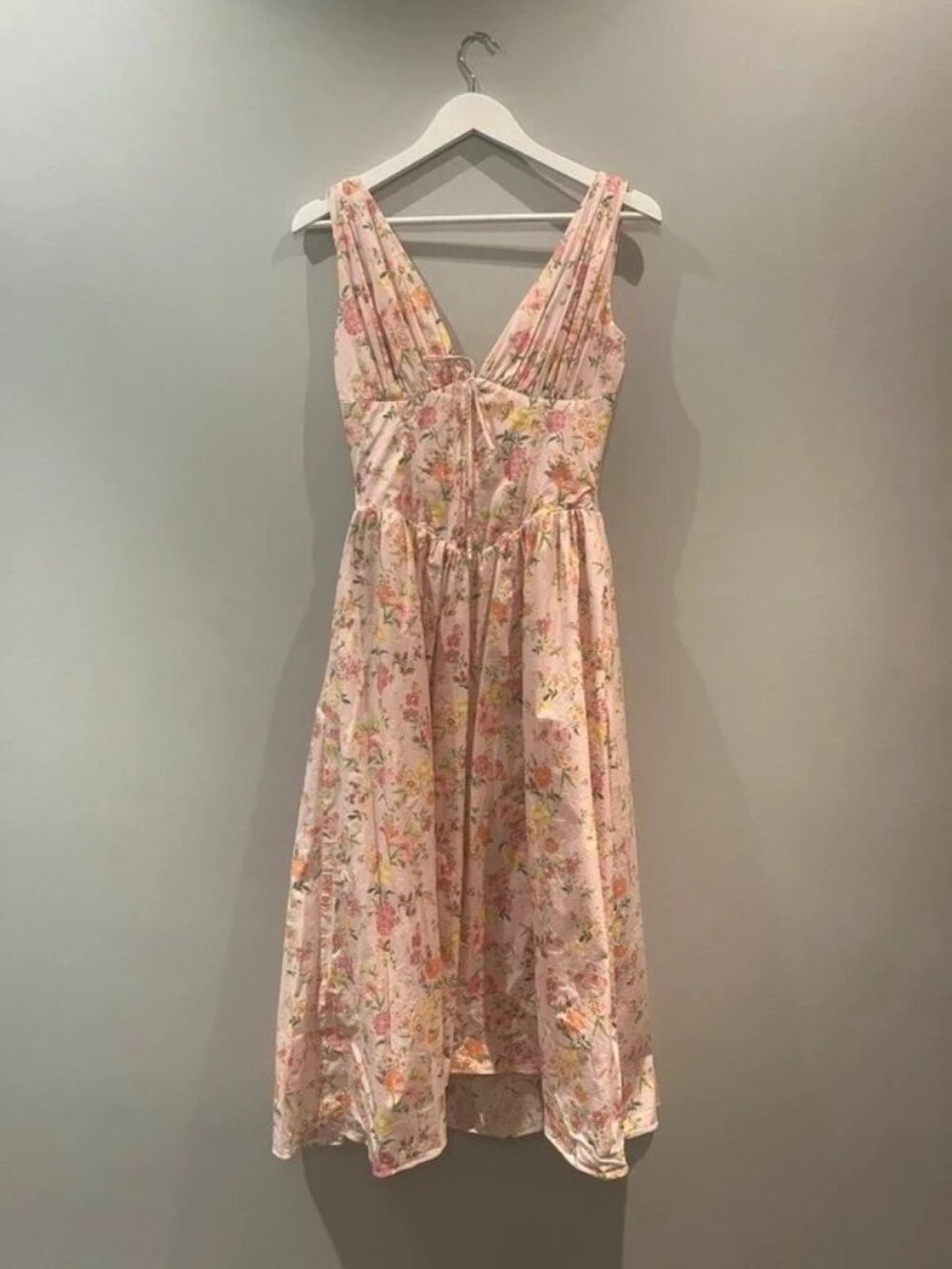 House of CB Emmelina Pink Floral Midi Dress Size S